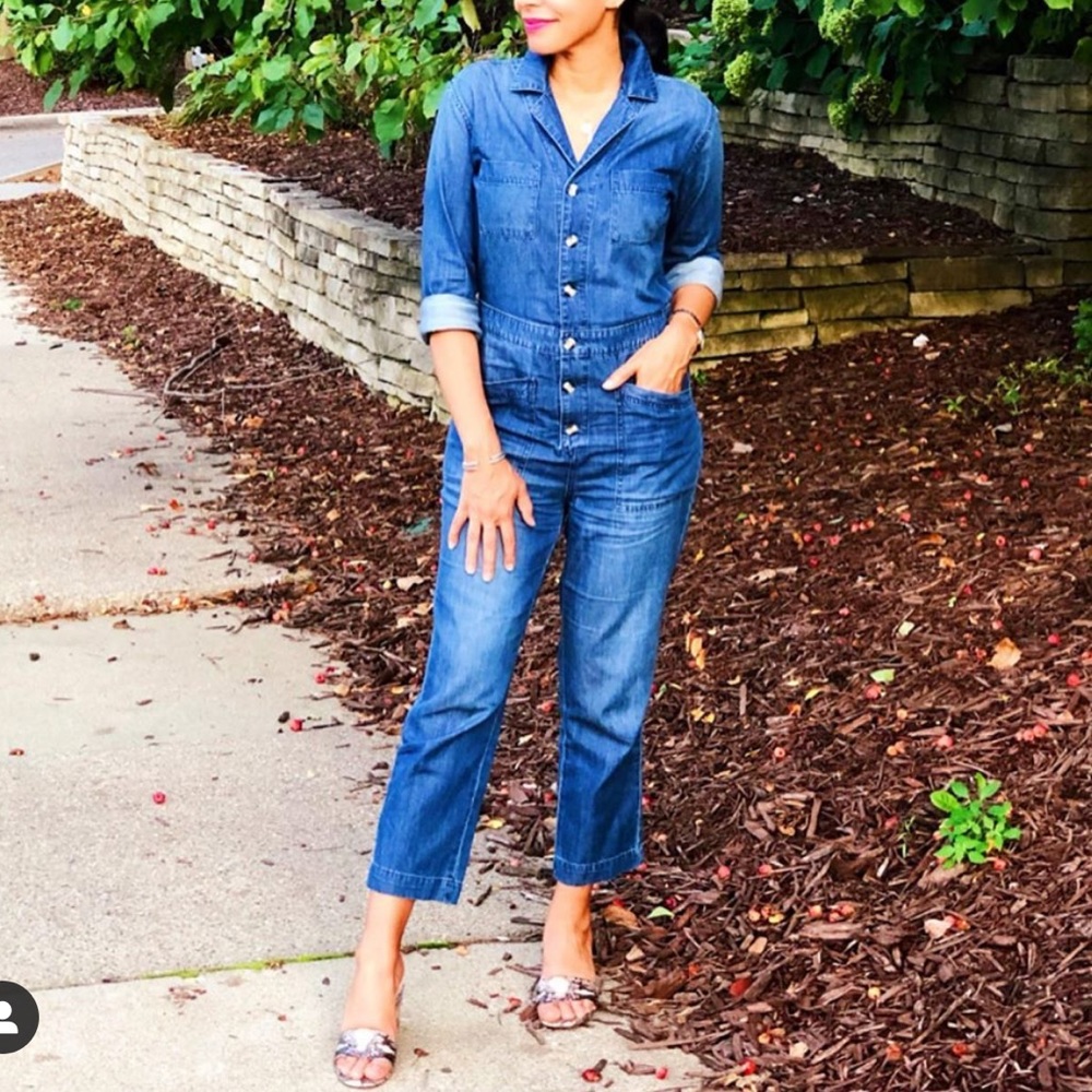 Universal Thread Denim Button-Front Jumpsuit With… - image 2